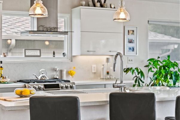 Interior, Kitchen, Pendant Lights, Stainless Steel Appliances