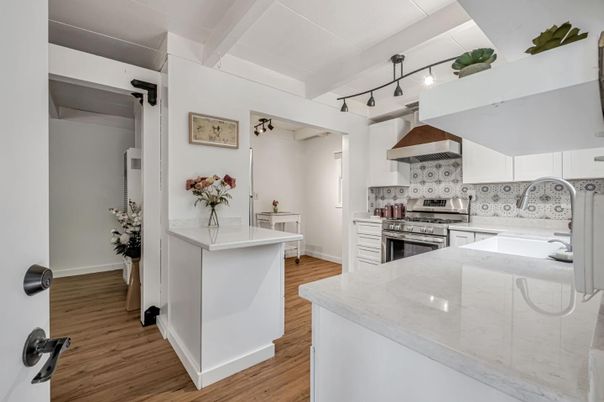 Interior, Kitchen, Stainless Steel Appliances, Wood Texture Flooring