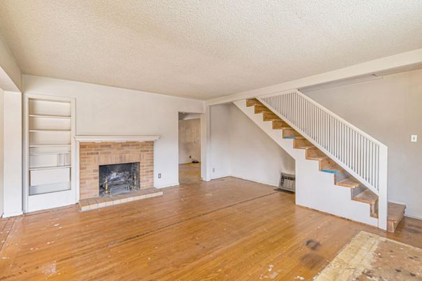 Empty room, Fireplace, Interior, Wood Texture Flooring