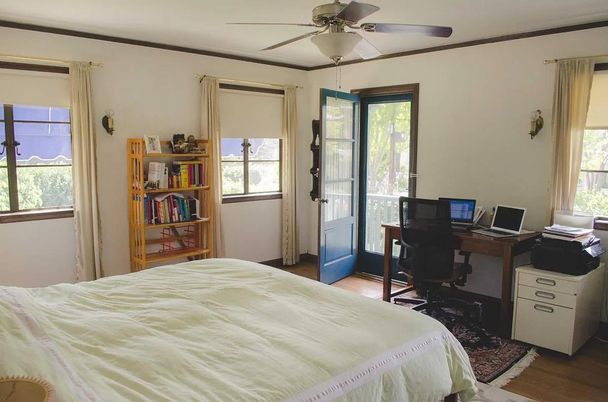 Bedroom, Home Office, Interior, Wood Texture Flooring