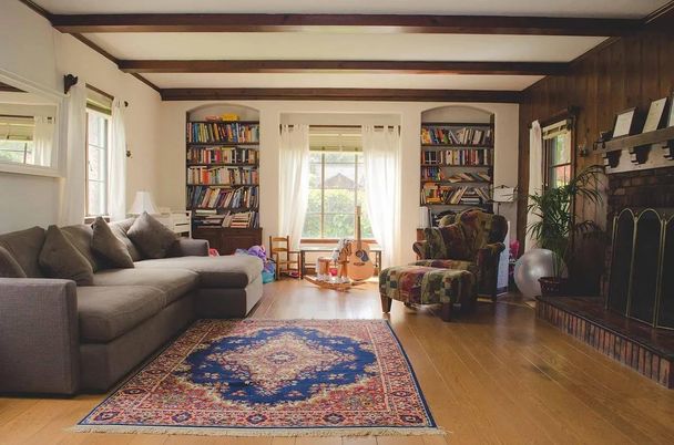 Fireplace, Interior, Living room, Wood Texture Flooring, Wooden Walls