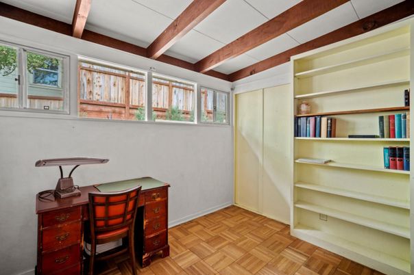 Home Office, Interior, Wooden Beams, Wood Texture Flooring