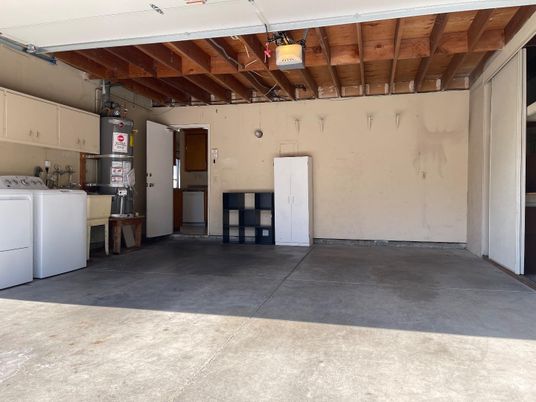 Garage, Interior, Washer, Wooden Beams, Wooden Ceilings