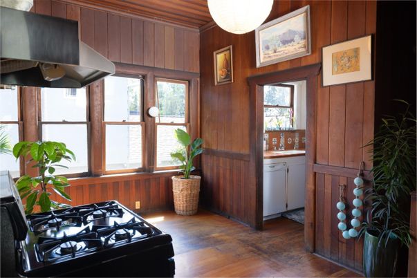 Interior, Kitchen, Wood Texture Flooring, Wooden Walls