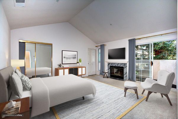 Bedroom, Fireplace, Interior