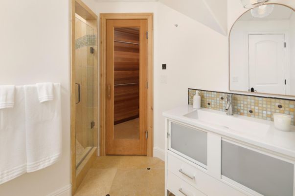 Bathroom, Glass Shower, Interior, Sauna Room