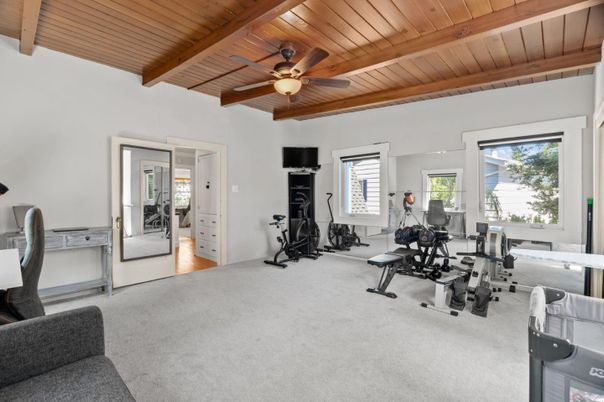 Fitness Equipment, Interior, Wooden Beams, Wooden Ceilings, Wood Texture Flooring