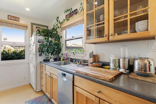 Interior, Kitchen, Recessed Lighting, Wood Texture Flooring