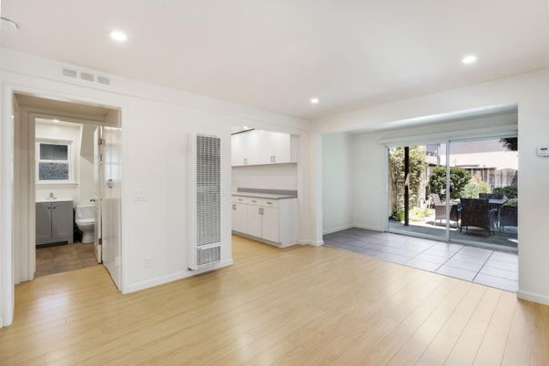 Bathroom, Empty room, Interior, Recessed Lighting, Wood Texture Flooring
