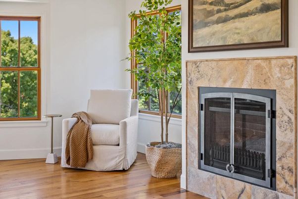 Fireplace, Interior, Wood Texture Flooring