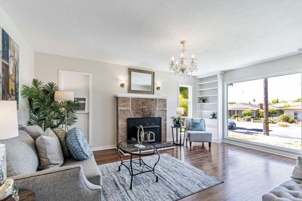 Chandelier, Fireplace, Interior, Living room, Wood Texture Flooring