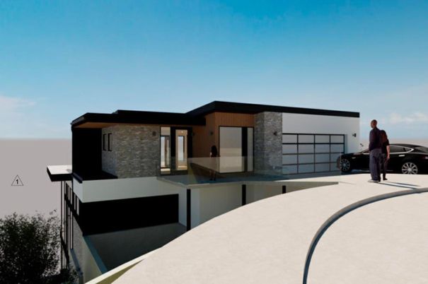 Attached, Exterior, Facade, Modern