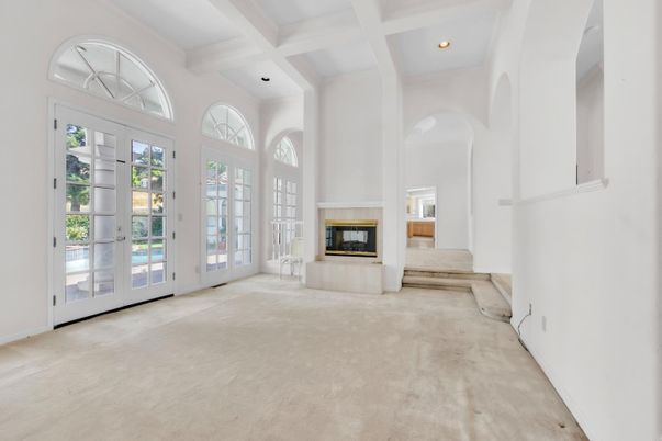 Empty room, Fireplace, Interior, Recessed Lighting
