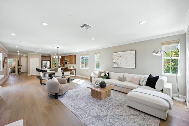 Dining room, Interior, Kitchen, Living room, Pendant Lights, Recessed Lighting, Wood Texture Flooring