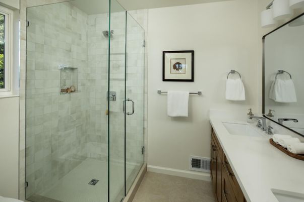 Bathroom, Dual Sink Vanities, Glass Shower, Interior