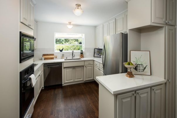 Interior, Kitchen, Wood Texture Flooring