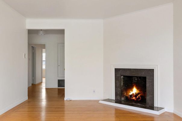 Empty room, Fireplace, Interior, Wood Texture Flooring