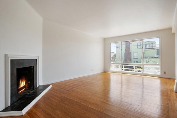 Empty room, Fireplace, Interior, Wood Texture Flooring