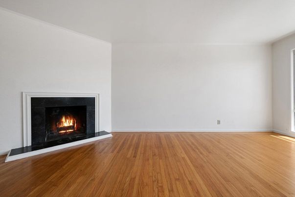 Empty room, Fireplace, Interior, Wood Texture Flooring