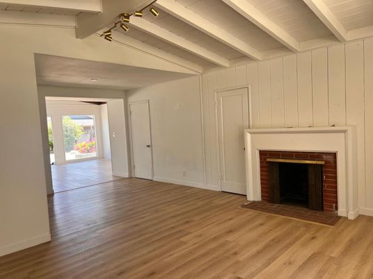 Empty room, Fireplace, Interior, Wood Texture Flooring