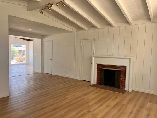 Empty room, Fireplace, Interior, Wood Texture Flooring