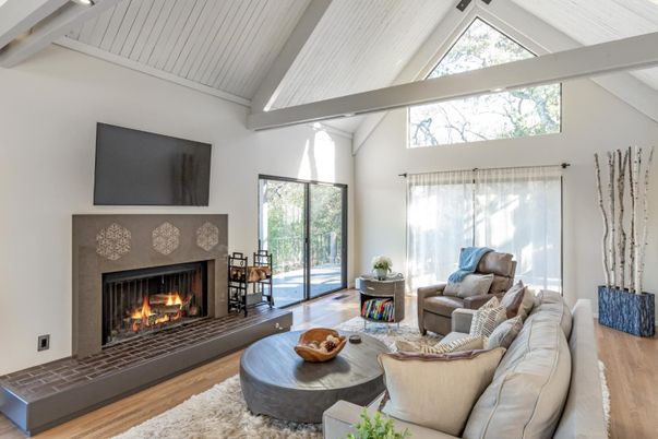 Fireplace, Interior, Living room, Wood Texture Flooring