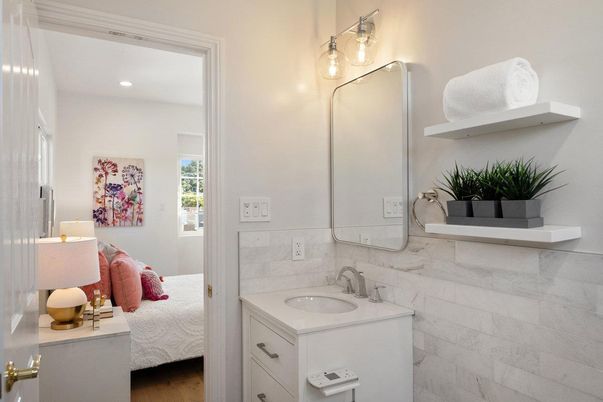 Bathroom, Bedroom, Interior, Recessed Lighting, Wood Texture Flooring