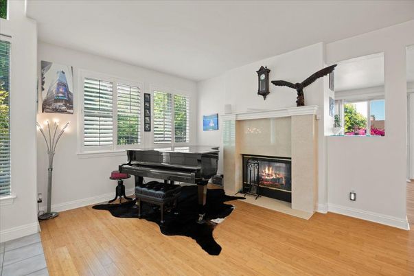 Fireplace, Interior, Piano, Wood Texture Flooring