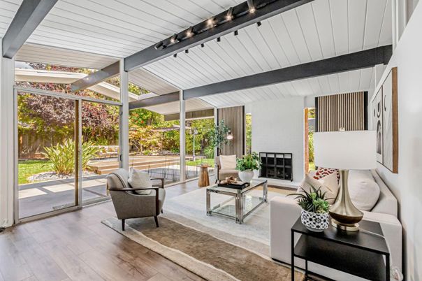 Fireplace, Interior, Living room, Sun Room, Wood Texture Flooring