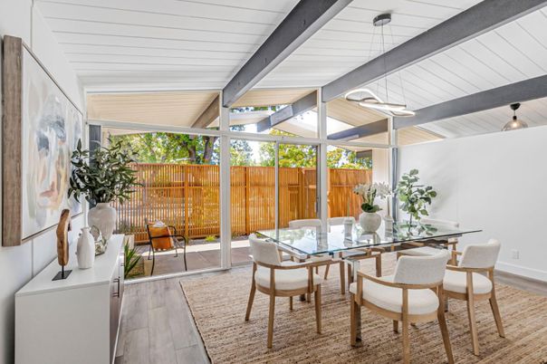 Dining room, Interior, Wood Texture Flooring