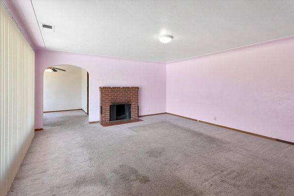 Empty room, Fireplace, Interior
