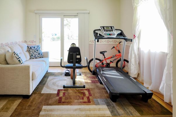 Fitness Equipment, Interior, Wood Texture Flooring