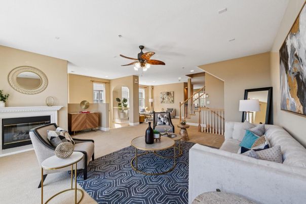 Fireplace, Interior, Living room, Recessed Lighting