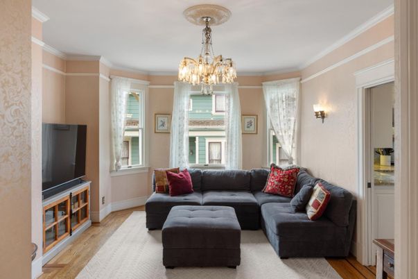 Chandelier, Interior, Living room, Wood Texture Flooring