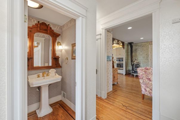 Bathroom, Interior, Recessed Lighting, Wood Texture Flooring