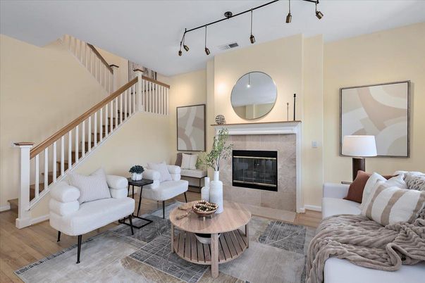 Fireplace, Interior, Living room, Wood Texture Flooring