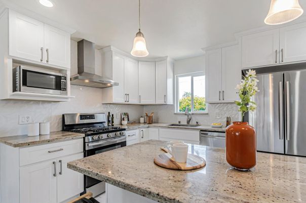 Interior, Kitchen, Pendant Lights, Recessed Lighting, Stainless Steel Appliances