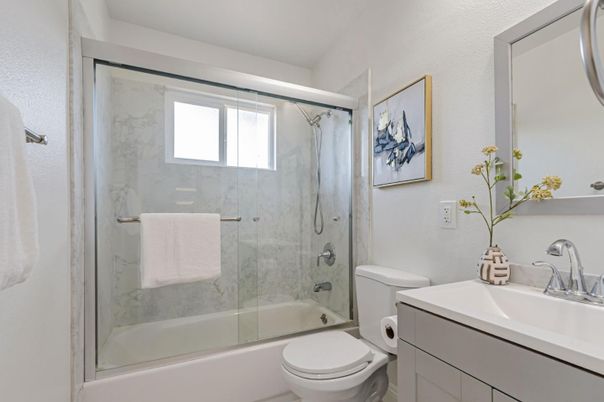 Bathroom, Glass Shower, Interior, Marble Walls
