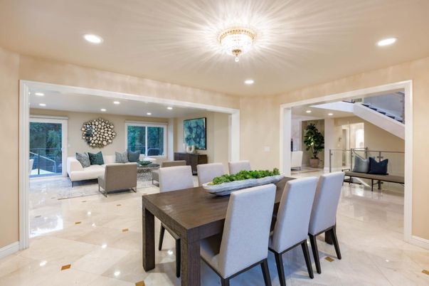 Dining room, Interior, Living room, Recessed Lighting