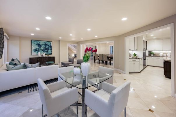 Dining room, Interior, Kitchen, Living room, Recessed Lighting