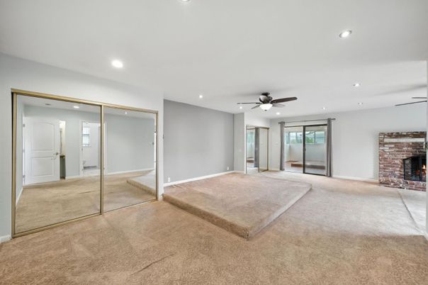 Empty room, Fireplace, Interior, Recessed Lighting