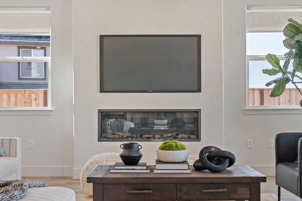 Fireplace, Interior, Wood Texture Flooring