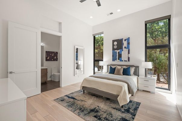 Bathroom, Bedroom, Interior, Recessed Lighting, Wood Texture Flooring