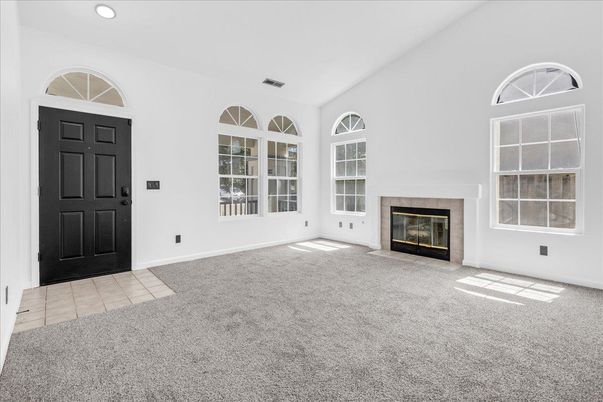 Empty room, Fireplace, Interior, Recessed Lighting