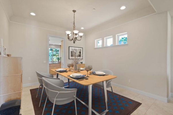 Chandelier, Dining room, Interior, Recessed Lighting
