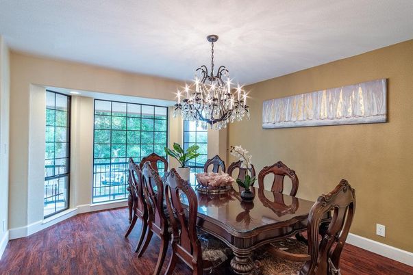 Chandelier, Dining room, Interior, Wood Texture Flooring