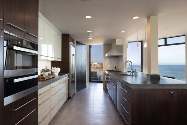 Interior, Kitchen, Pendant Lights, Recessed Lighting, Stainless Steel Appliances, Water
