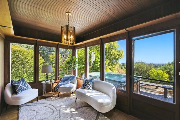 Interior, Pendant Lights, Sun Room, Wooden Ceilings, Wood Texture Flooring