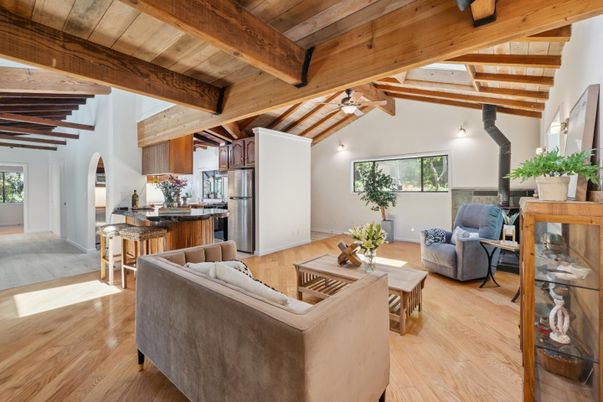 Interior, Kitchen, Living room, Wooden Beams, Wooden Ceilings, Wood Texture Flooring