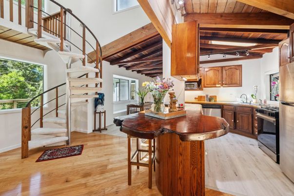 Interior, Kitchen, Stainless Steel Appliances, Wooden Beams, Wooden Ceilings, Wood Texture Flooring